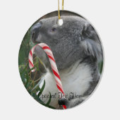 Christmas Candy Cane Koala Keramikornament (Links)