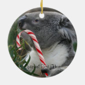 Christmas Candy Cane Koala Keramikornament (Hinten)