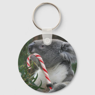 Christmas Candy Cane Koala Schlüsselanhänger