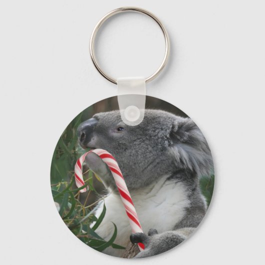 Christmas Candy Cane Koala Schlüsselanhänger (Vorderseite)