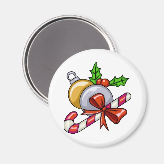 Christmas Candy Cane Magnet (Vorderseite/Rückseite)
