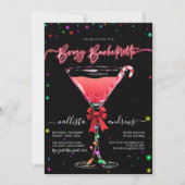 Christmas Candy Cane Martini Boozy Bachelorette Einladung (Vorderseite)