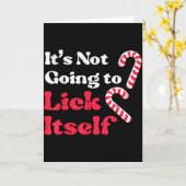 Christmas Candy Cane Not Going Lick Itself Funny X Karte (Gelbe Blume)