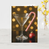 Christmas Candy Cane On a Martini Glass Karte (Gelbe Blume)
