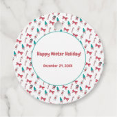 Christmas Candy Cane Pattern Geschenkanhänger (Rückseite)