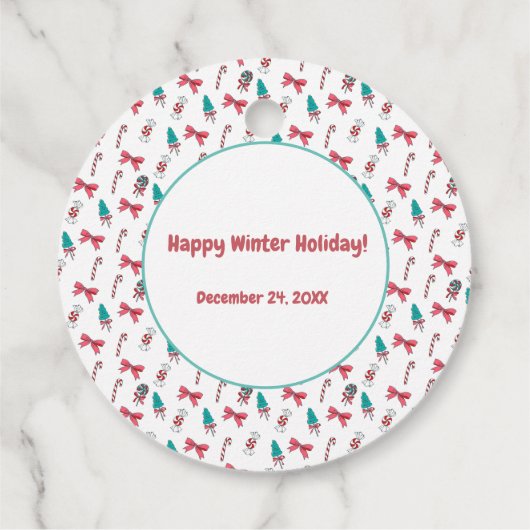 Christmas Candy Cane Pattern Geschenkanhänger (Rückseite)