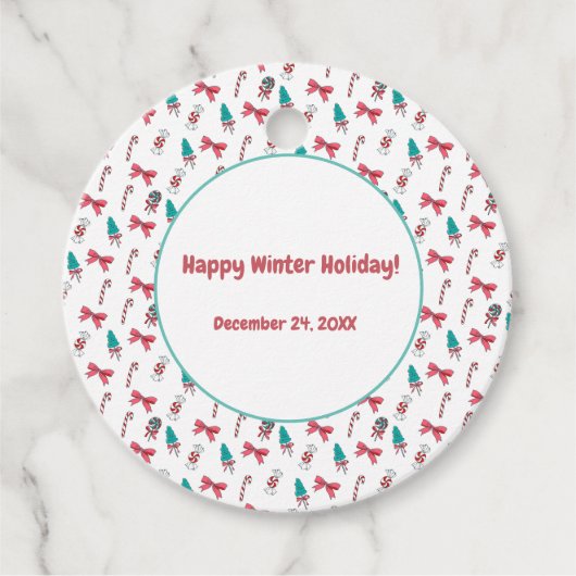 Christmas Candy Cane Pattern Geschenkanhänger (Vorderseite)