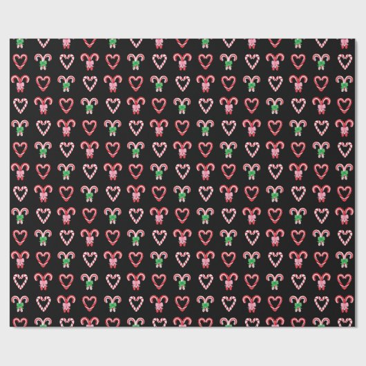 Christmas Candy Cane Pattern Geschenkpapier (Flach)