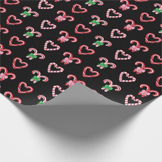 Christmas Candy Cane Pattern Geschenkpapier (Ecke)