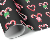 Christmas Candy Cane Pattern Geschenkpapier (Rolleneckpunkt)