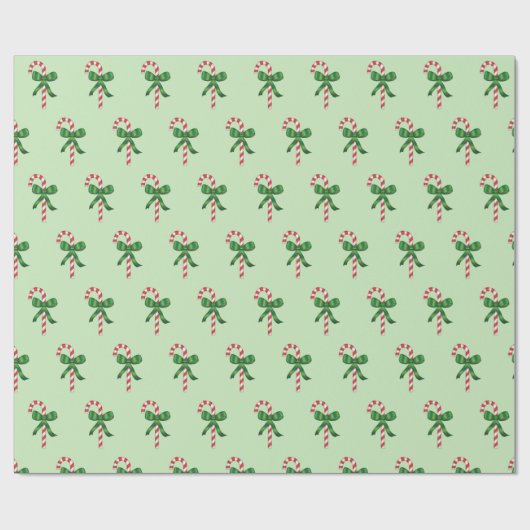 Christmas Candy Cane Pattern Geschenkpapier (Flach)