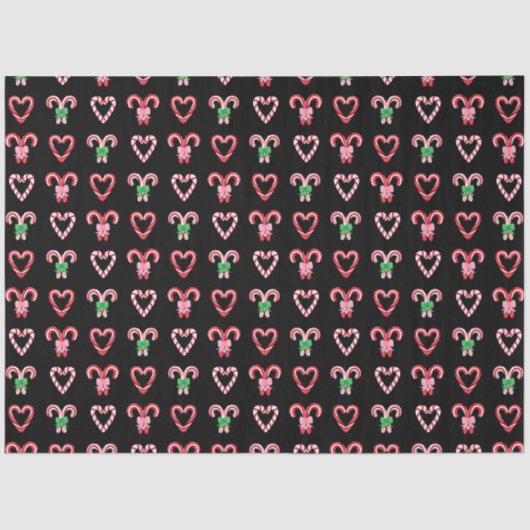 Christmas Candy Cane Pattern Seidenpapier (Vorderseite)