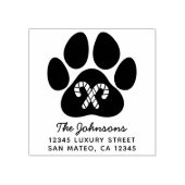 Christmas Candy Cane Paw Print Holiday Address Gummistempel (Prägung)