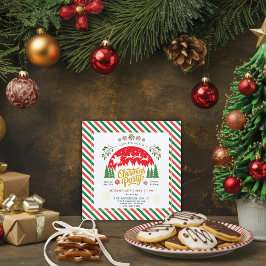 Christmas Candy Cane Peppermint Red Green Party Einladung