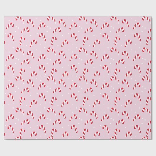 Christmas Candy Cane Pink Geschenkpapier (Flach)