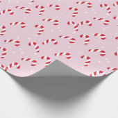 Christmas Candy Cane Pink Geschenkpapier (Ecke)
