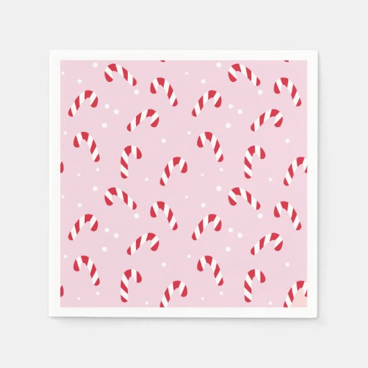Christmas Candy Cane Pink Serviette (Vorderseite)