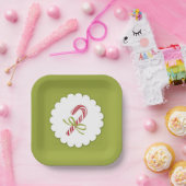 Christmas Candy Cane Plate Pappteller (Party)