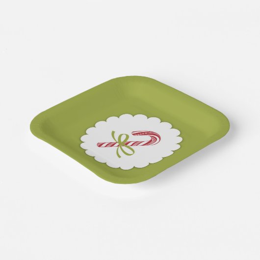 Christmas Candy Cane Plate Pappteller (Gewinkelt)