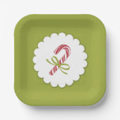 Christmas Candy Cane Plate Pappteller (Vorderseite)