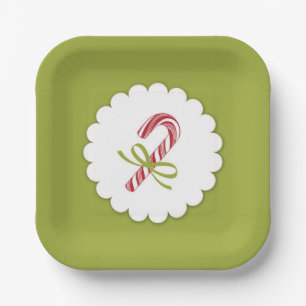 Christmas Candy Cane Plate Pappteller
