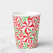 Christmas Candy Cane Print Party Paper Cups Pappbecher (Rückseite)