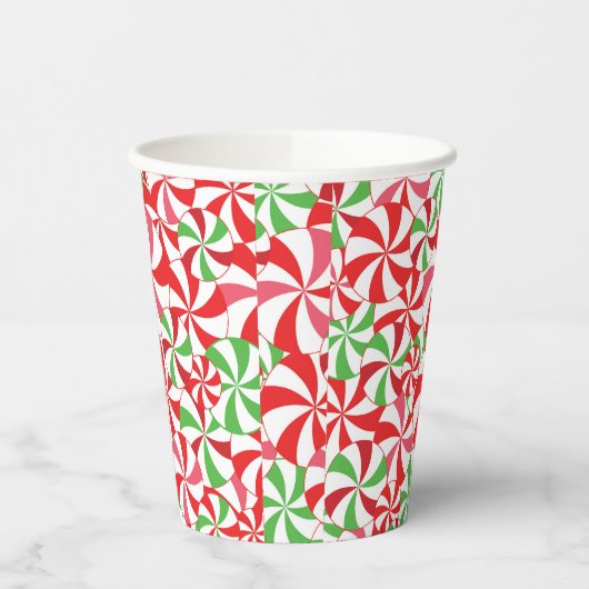 Christmas Candy Cane Print Party Paper Cups Pappbecher (Links)