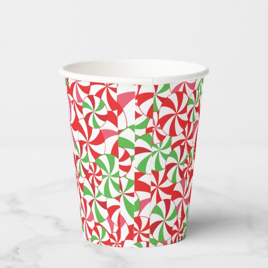 Christmas Candy Cane Print Party Paper Cups Pappbecher (Rechts)