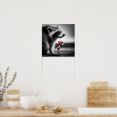 Christmas Candy Cane Raccoon II Poster (Küche)