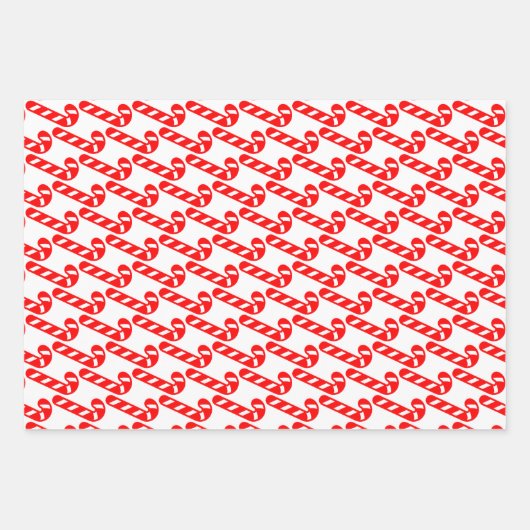 Christmas Candy Cane Red White Geschenkpapier Set (Vorderseite)
