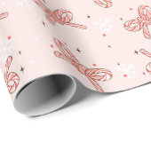 Christmas Candy Cane Ribbon Muster Geschenkpapier (Rolleneckpunkt)