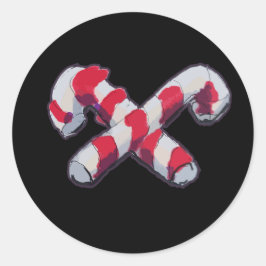 Christmas Candy Cane Runder Aufkleber