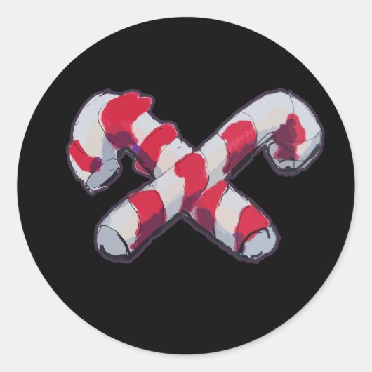 Christmas Candy Cane Runder Aufkleber (Vorderseite)