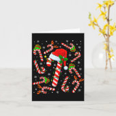 Christmas Candy Cane Santa Hat Reindeer Funny Xmas Karte (Gelbe Blume)