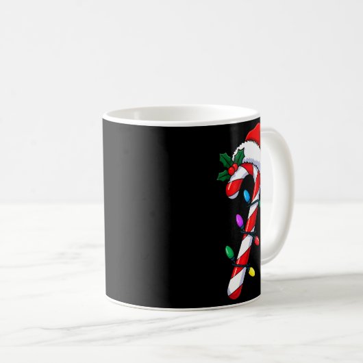 Christmas Candy Cane Santa Xmas  Kaffeetasse (VorderseiteRechts)