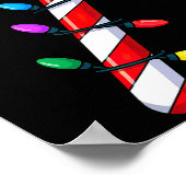 Christmas Candy Cane Santa Xmas  Poster (Ecke)