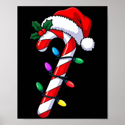 Christmas Candy Cane Santa Xmas Poster (Vorne)