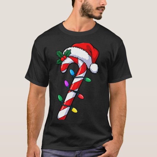 Christmas Candy Cane Santa Xmas  T-Shirt (Vorderseite)