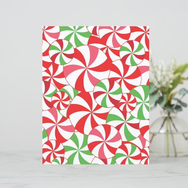 Christmas Candy Cane Scrapbook Paper (Stehend Vorderseite)