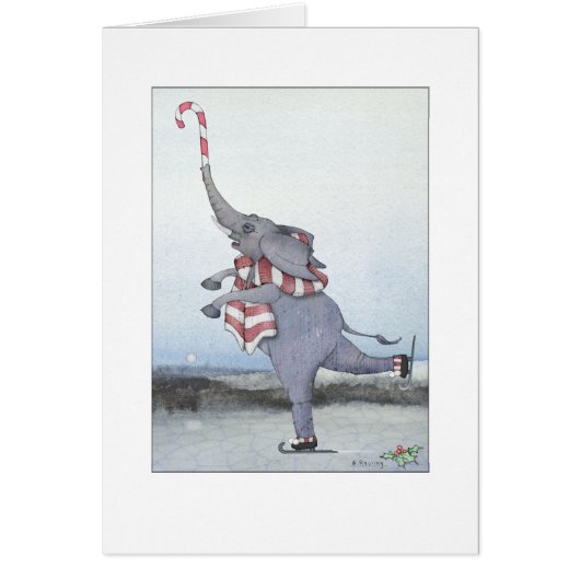 Christmas Candy Cane Skaten Elephant (Vorne)