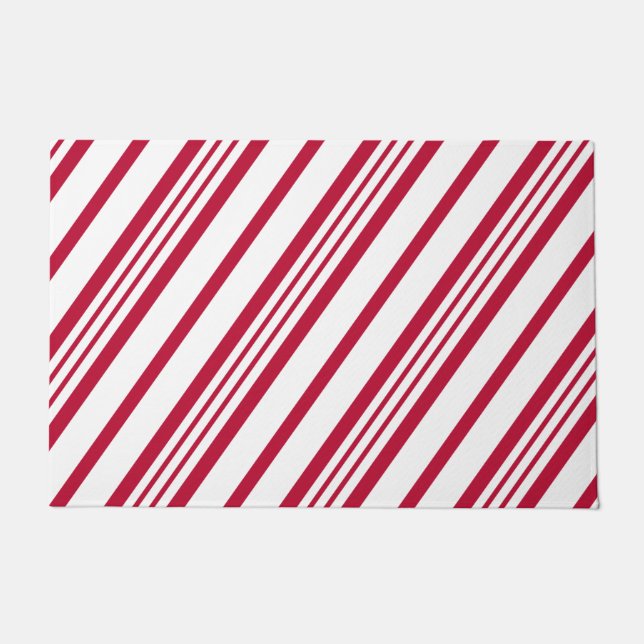 Christmas Candy Cane Stripe Fußmatte (Vorderseite)