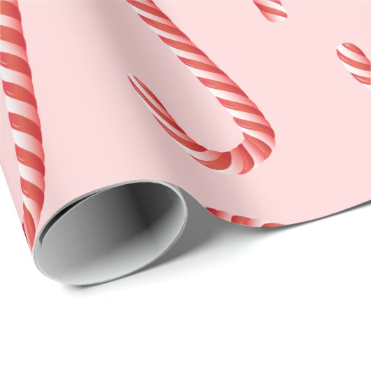 Christmas Candy Cane Stripe Geschenkpapier (Rolleneckpunkt)