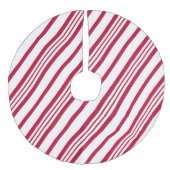 Christmas Candy Cane Stripe Leinenimitat Weihnachtsbaumdecke (Vorderseite)