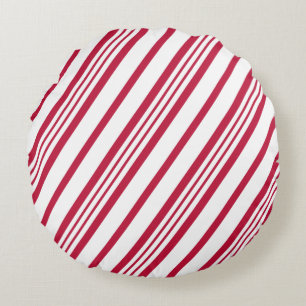 Christmas Candy Cane Stripe Rundes Kissen