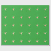 Christmas Candy Cane Stripe Star Pattern Geschenkpapier (Flach)