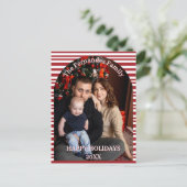 Christmas Candy Cane Stripes Cutsom Postkarte (Stehend Vorderseite)