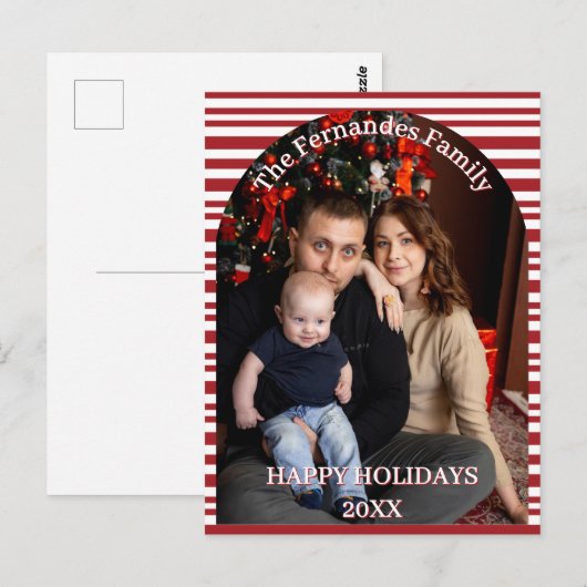 Christmas Candy Cane Stripes Cutsom Postkarte (Vorne/Hinten)