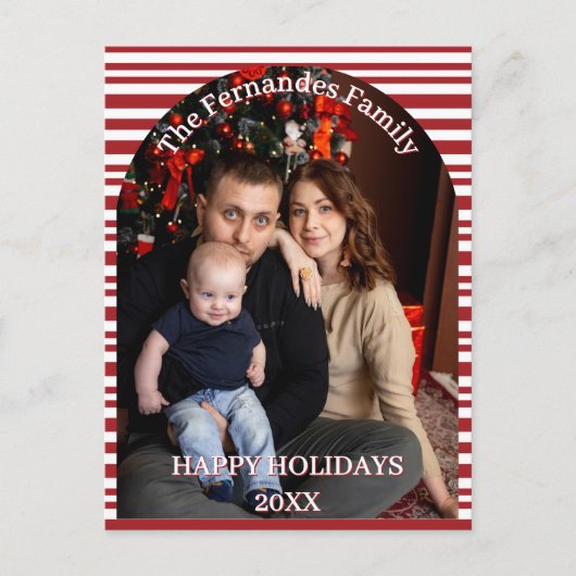 Christmas Candy Cane Stripes Cutsom Postkarte (Vorderseite)