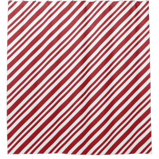Christmas Candy Cane Stripes Duschvorhang (Vorderseite)