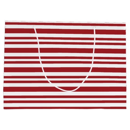 Christmas Candy Cane Stripes Große Geschenktüte (Rückseite)
